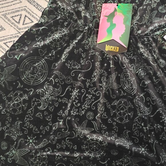 Wicked Collection NWT Elphaba Dress Paul Tazewell L Black Velvet Short Sleeve - Picture 3 of 10